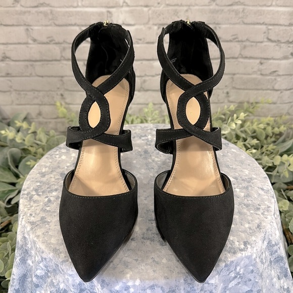 Kelly & Katie “Evie” Black Pointed Toe Strappy Stiletto Dress Heels WMS 9M🖤EUC - Picture 4 of 9